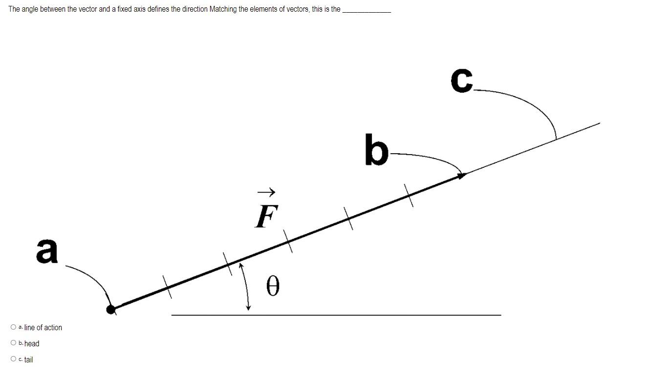 Solved Complete sentence :The angle between the vector and a | Chegg.com