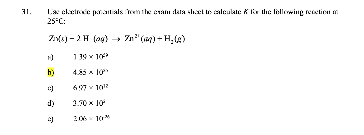 Solved Determine The Cell Potential For The Following | Chegg.com