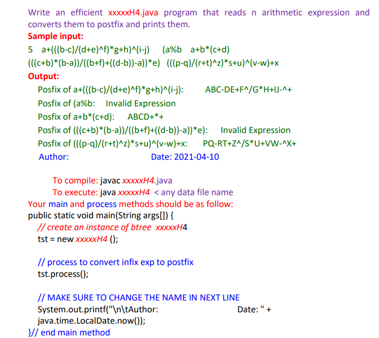 Solved Write An Efficient Xxxxxh 4 Java Program That Read Chegg Com