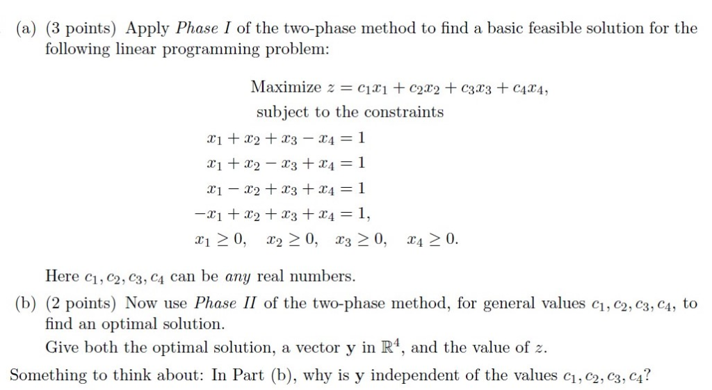 Two Phase Method Solution Solved (a) (3 points) Apply Phase I of the two-phase method | Chegg.com