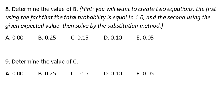 Solved Use the following Probability Distribution Table to | Chegg.com