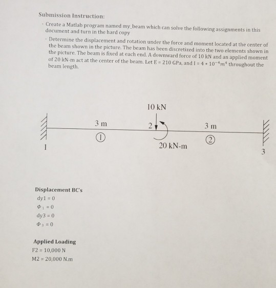 determine the displacement and rotation under the | Chegg.com