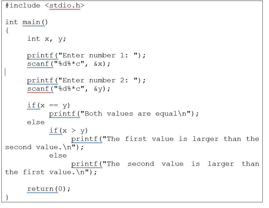Solved Problem --- Create a program to read in two integer | Chegg.com