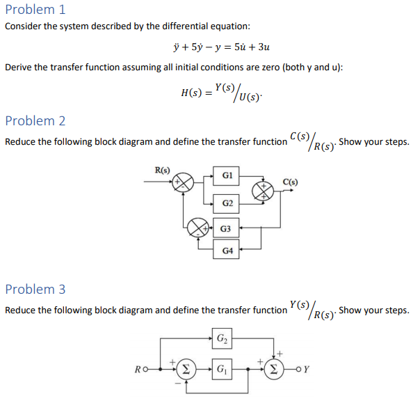 Solved Problem 1 Consider the system described by the | Chegg.com
