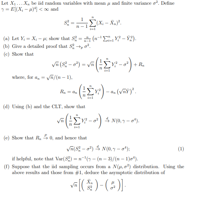 Solved Let X1…Xn be iid random variables with mean μ and | Chegg.com