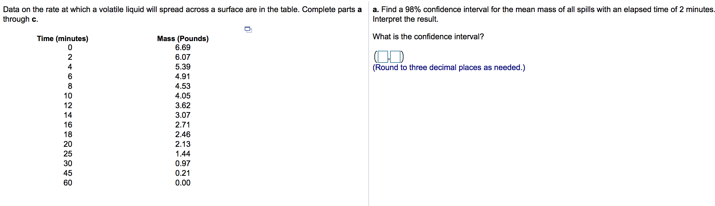 Solved What is the confidence interval ? (round to three | Chegg.com