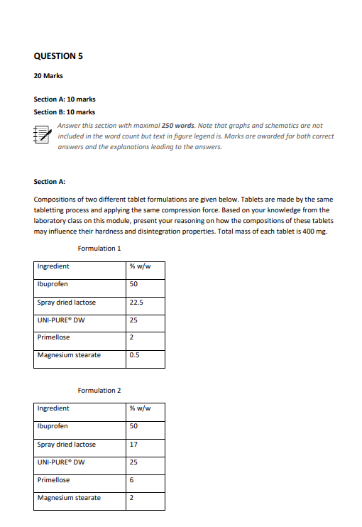 Solved Section A: 10 Marks Section B: 10 Marks Answer This | Chegg.com