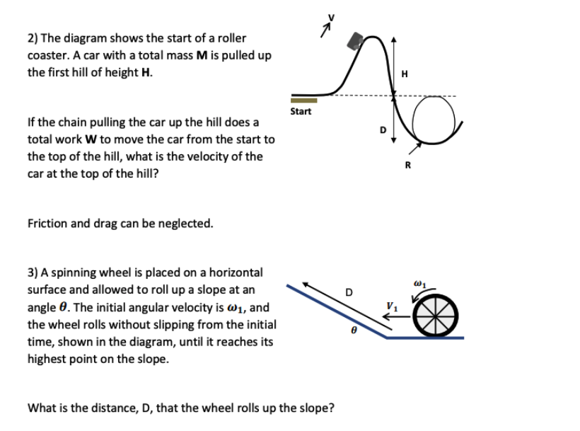 Solved 2 The diagram shows the start of a roller coaster