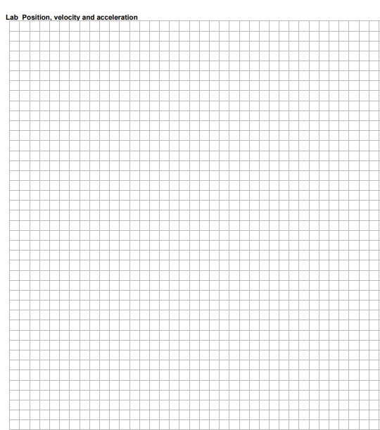 Solved Lab Position, velocity and acceleration Purpose: To | Chegg.com
