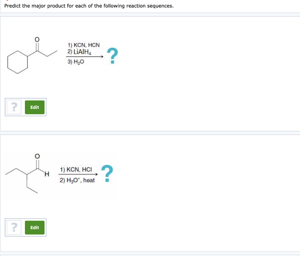 Solved Predict The Major Product For Each Of The Following