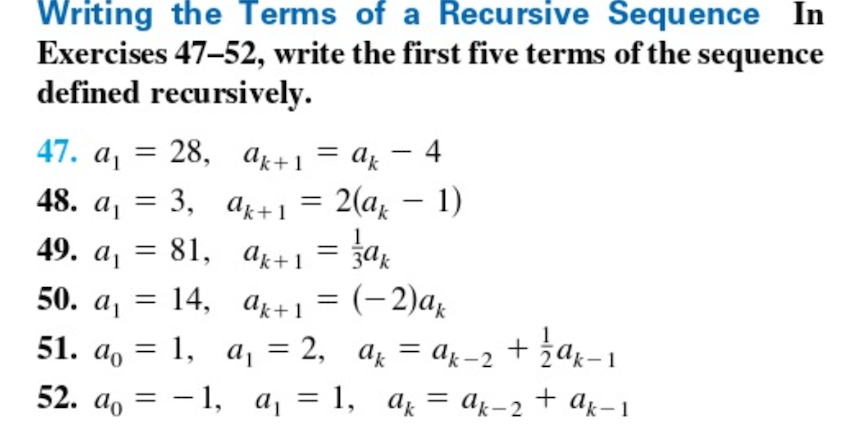 Solved Writing The Terms Of A Recursive Sequence Inexercises Chegg Solved Writing The Terms Of A Recursive Sequence Inexercises Chegg