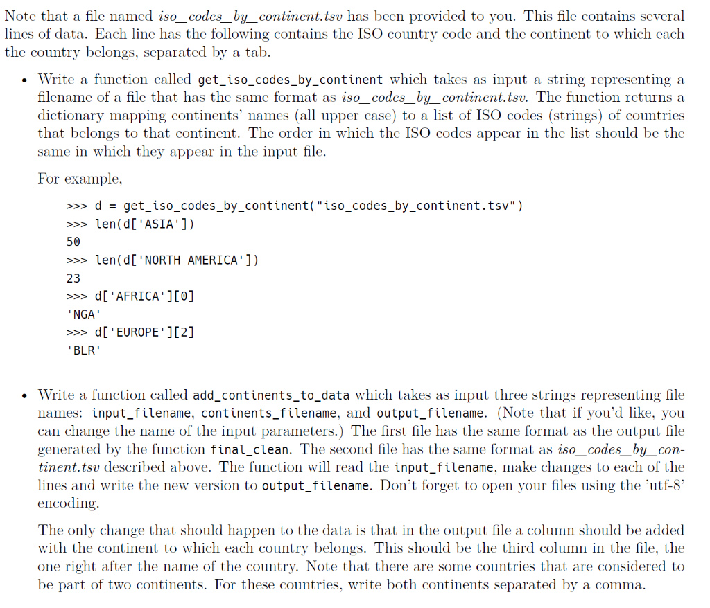 a python task iso_codes_by_continent.tsv : IDN | Chegg.com