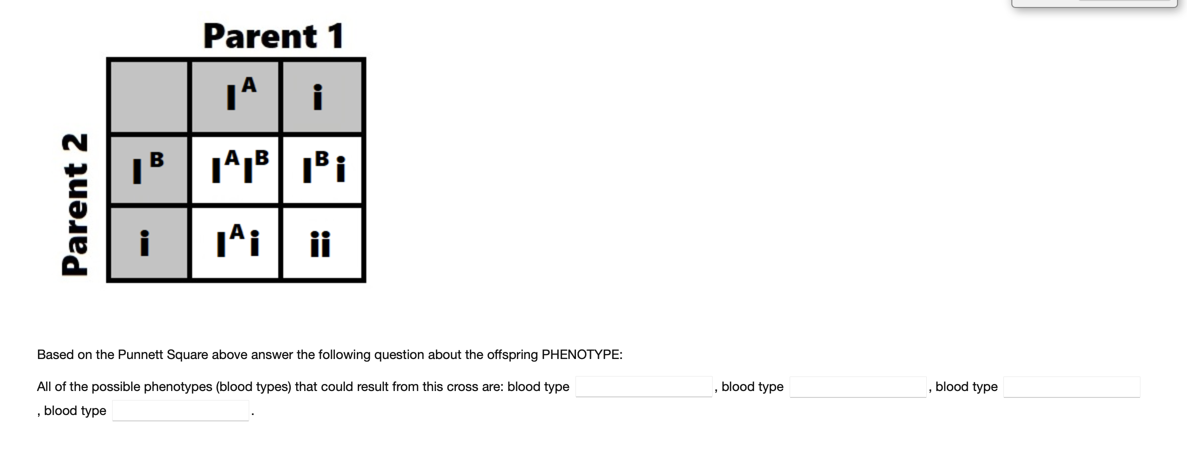 Solved Parent 1 19 I B A V Alb Bi Parent 2 រ I Iii Based On Chegg Com