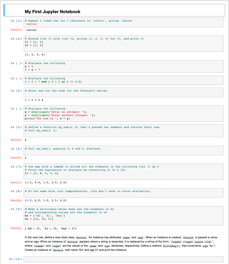 Solved My First Jupyter Notebook In [3): Repeat 2 times the | Chegg.com