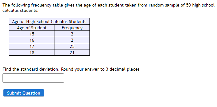 Solved The following frequency table gives the age of each | Chegg.com