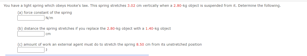 Solved You have a light spring which obeys Hooke's law. This | Chegg.com