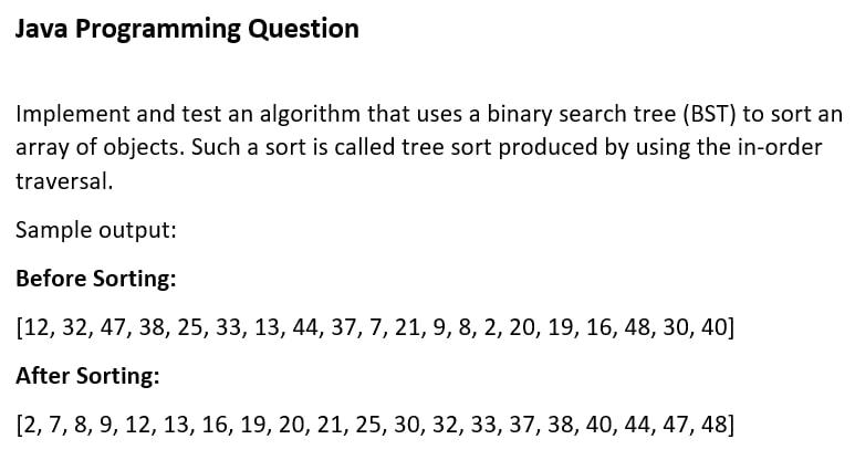 Solved Java Programming Question Implement and test an | Chegg.com