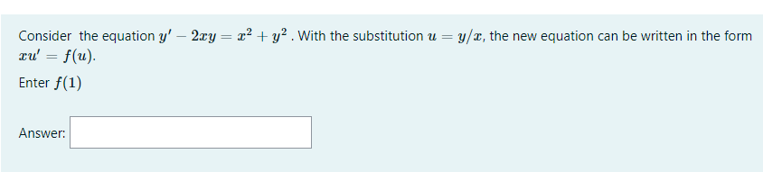 Solved Consider the equation y' – 2ry = x2 + y2. With the | Chegg.com
