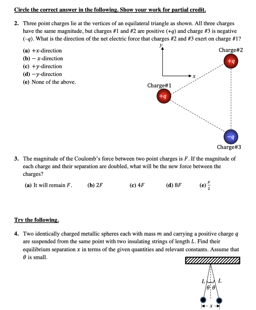 Solved Circle the correct answer in the following. Show your | Chegg.com