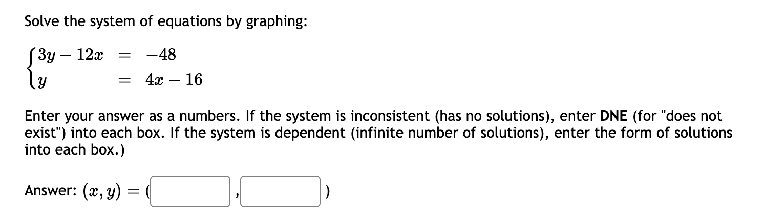 Solved Solve the system of equations by graphing: | Chegg.com