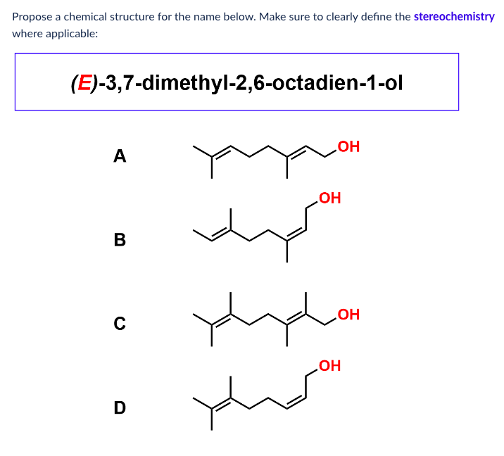 Solved Propose A Chemical Structure For The Name Below Make 