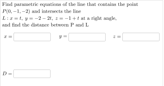 Solved Find Parametric Equations Of The Line That Contains | Chegg.com