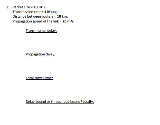 Solved (8 pts) Given network parameters, provide following | Chegg.com