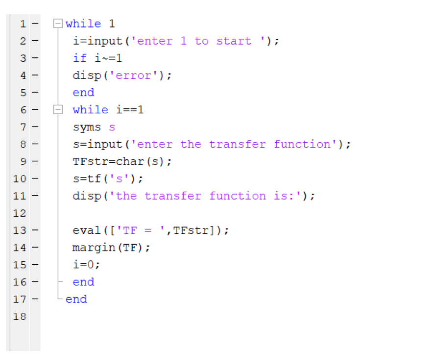 Solved 1 - 2 - 3- 4 5 - 6- while 1 i=input('enter 1 to start | Chegg.com