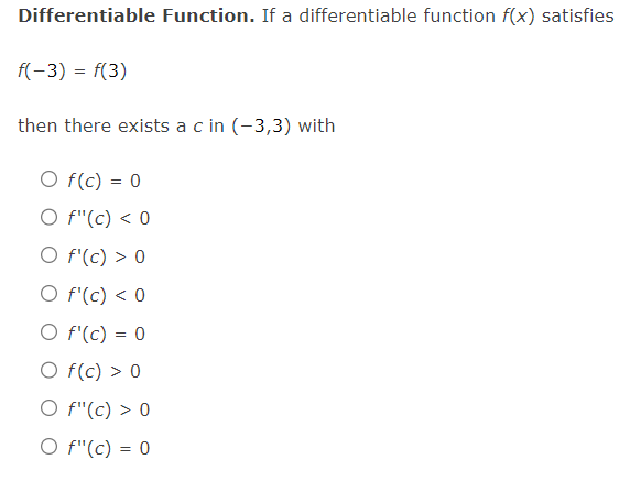 Solved Differentiable Function. If a differentiable function | Chegg.com image.