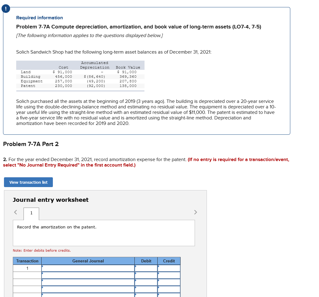 Solved Required information Problem 7-7A Compute | Chegg.com