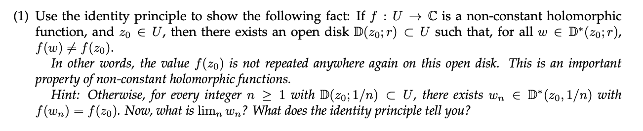 Solved (1) Use the identity principle to show the following | Chegg.com