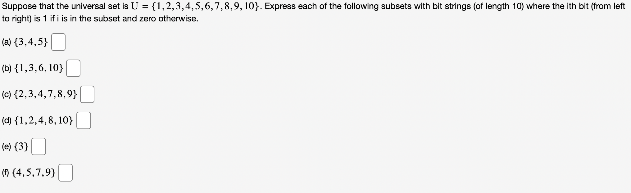 Solved Suppose C ﻿and F ﻿are subsets of a universal set. If