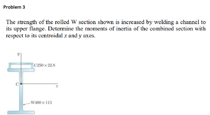 Solved The strength of the rolled W section shown is | Chegg.com