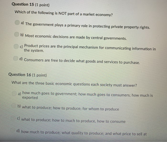 Solved Question 15 (1 Point) Which Of The Following Is NOT | Chegg.com