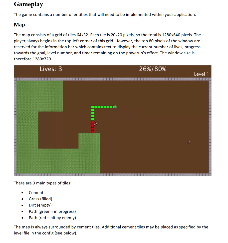Solved Gameplay The game contains a number of entities that | Chegg.com