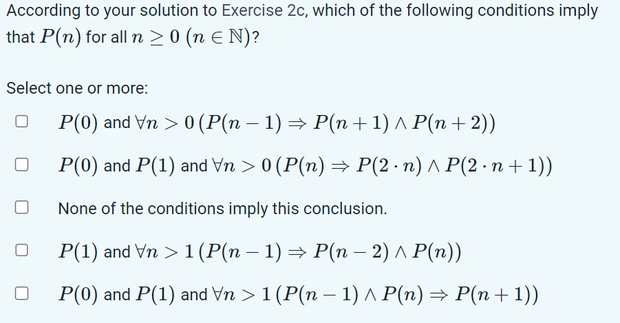 According to your solution to Exercise 2c, which of | Chegg.com