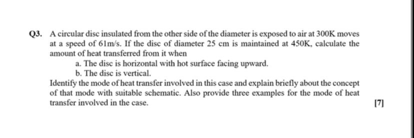 Solved Q3. A circular disc insulated from the other side of | Chegg.com