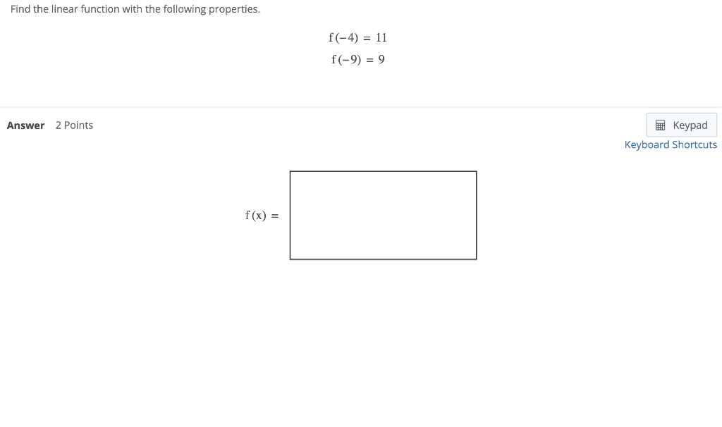 Solved Find a formula for the linear function depicted in | Chegg.com