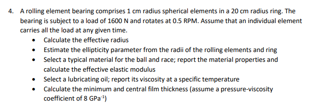 4. A Rolling Element Bearing Comprises 1 Cm Radius | Chegg.com