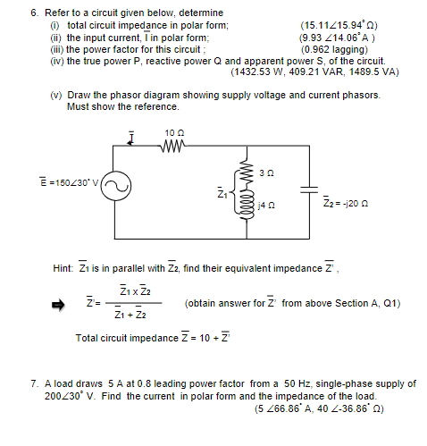 Solved 6. Refer to a circuit given below, determine (1) | Chegg.com