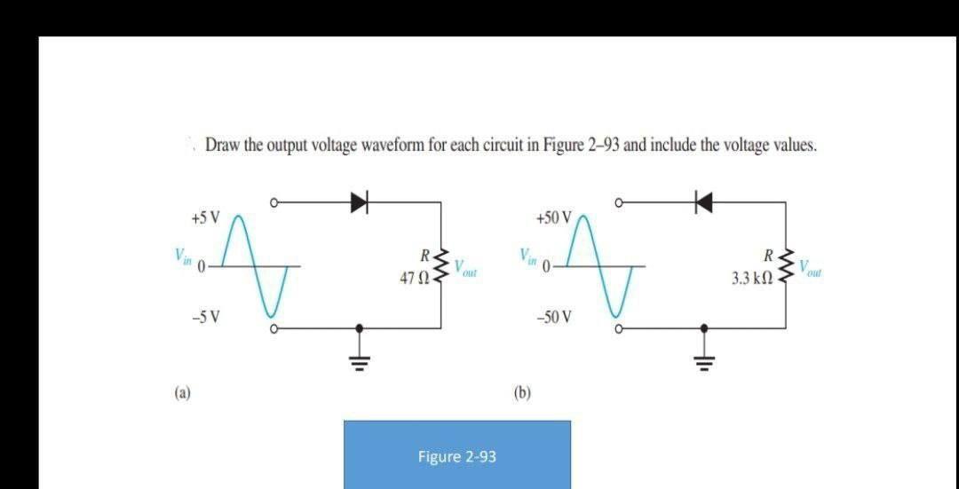 Solved Draw the output voltage waveform for each circuit in | Chegg.com