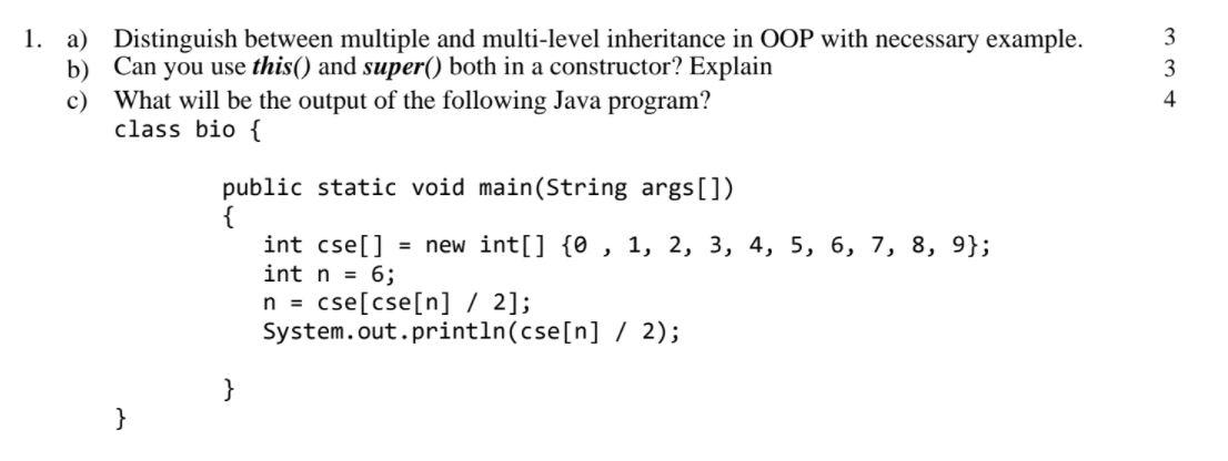 Solved 1. a) Distinguish between multiple and multi-level | Chegg.com