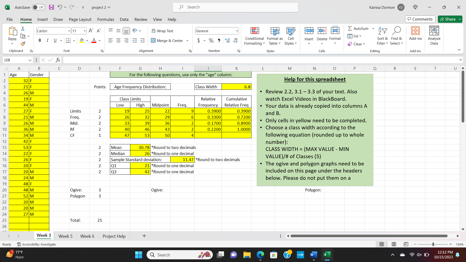 Solved Make a Frequency Distribution with 5 classes, also | Chegg.com