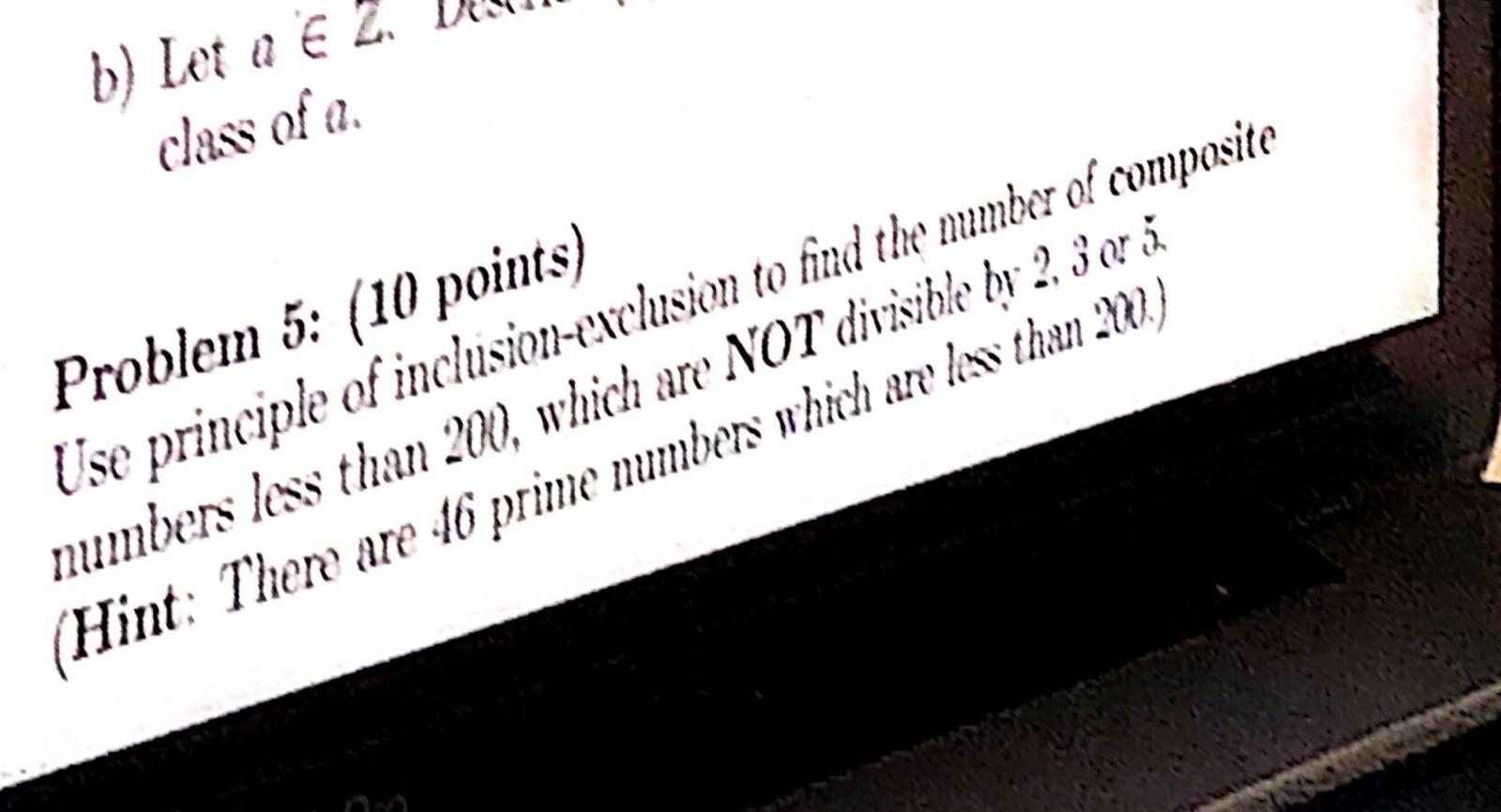 Solved B) Let A € 2. Class Of A Problem 5: (10 Points) Use | Chegg.com