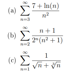 Solved ∑n=1∞n2sin(tan(n2)) ∑n=1∞sin(3n2)(a) ∑n=3∞n27+ln(n) | Chegg.com