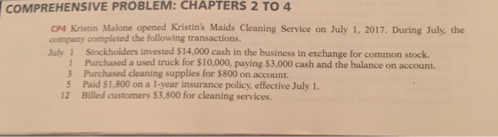 Solved COMPREHENSIVE PROBLEM: CHAPTERS 2 TO 4 CP4 Kristin | Chegg.com