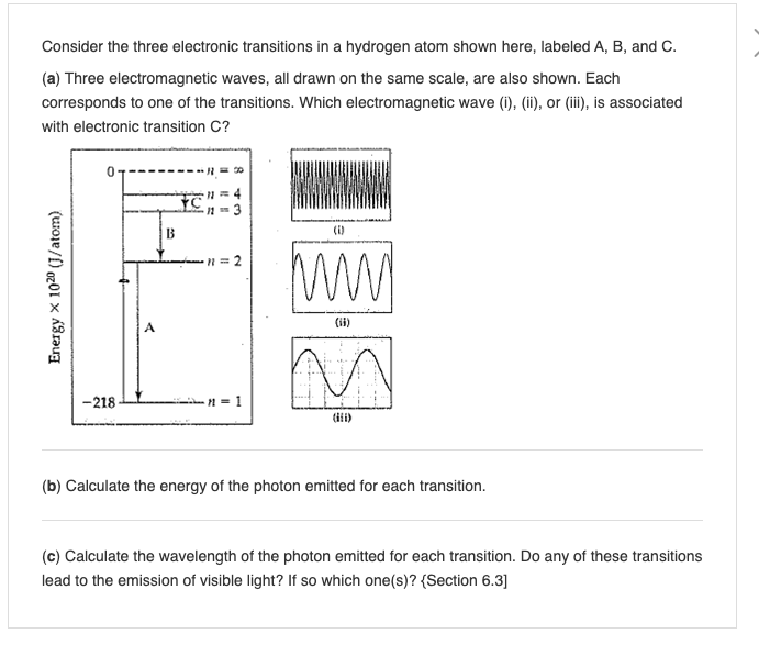 Solved Consider the three electronic transitions in a | Chegg.com
