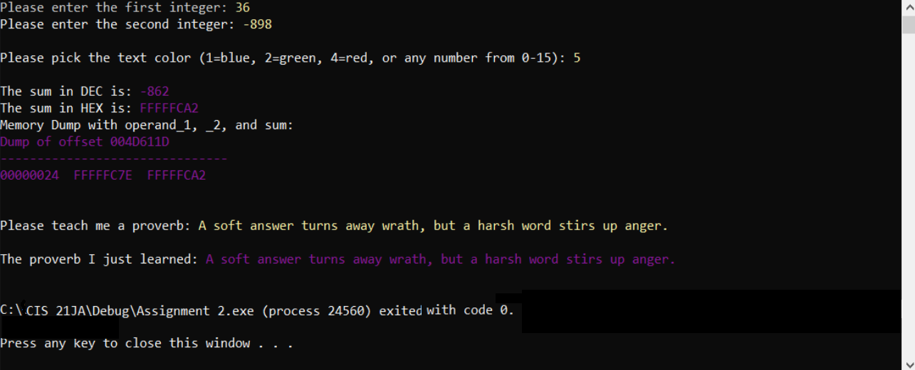 Solved can you show me with actual output with color like | Chegg.com