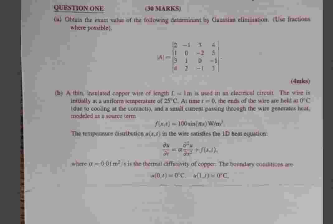 Solved QUESTION ONE(30 ﻿MARKS)(a) ﻿Obtain the exact value of | Chegg.com