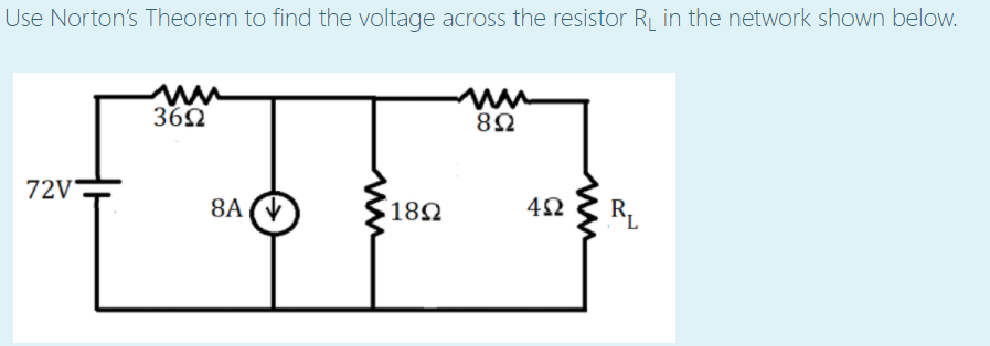 Solved Use Norton's Theorem to find the voltage across the | Chegg.com